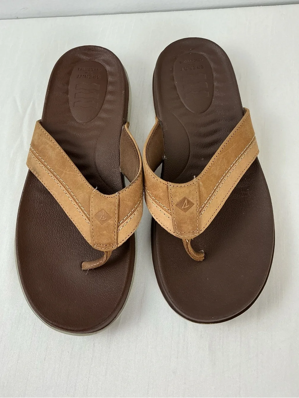 Sperry Men's Leather Flip Flops Thong Sandals Size 8